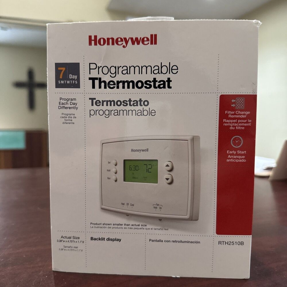 Honeywell 7-Day Programmable Thermostat with Filter Change Reminder (RTH2510B)